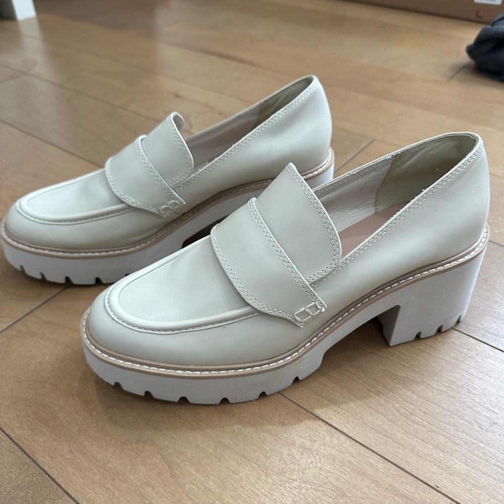 Dolce Vita Cream Loafers with Chunky Heel for Women. Never Worn.